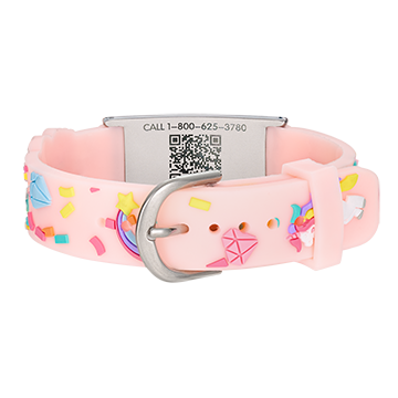 QR Code Child Titanium Medical ID Bracelet Peachy Pink, Peachy Pink, large image number 2